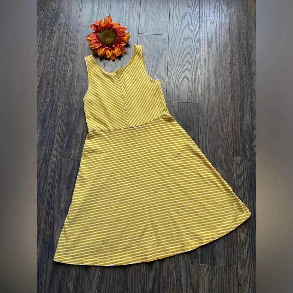 🌻5/$25🌻OLD NAVY Girls Yellow/White Striped Summer Dress | XL 14 |